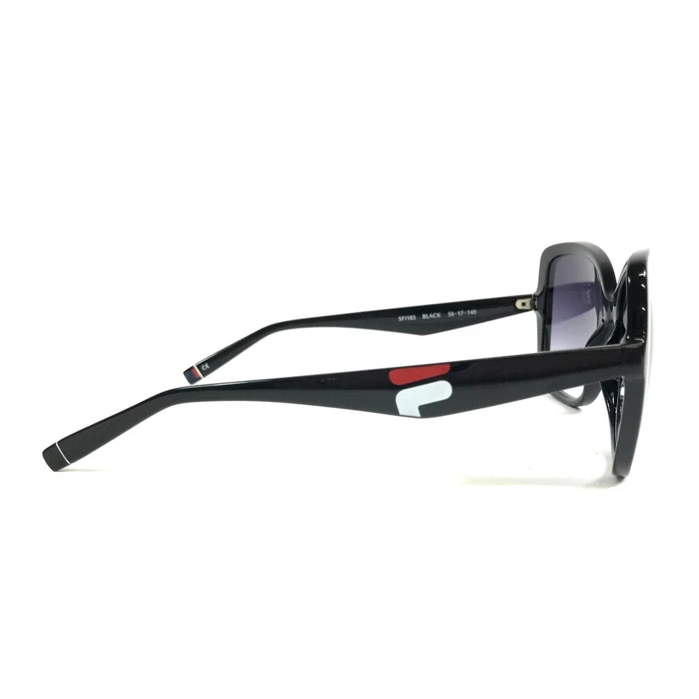 Fila Sunglasses SFI183 BLACK Butterfly Oversized Frame with Gray Gradient Lenses